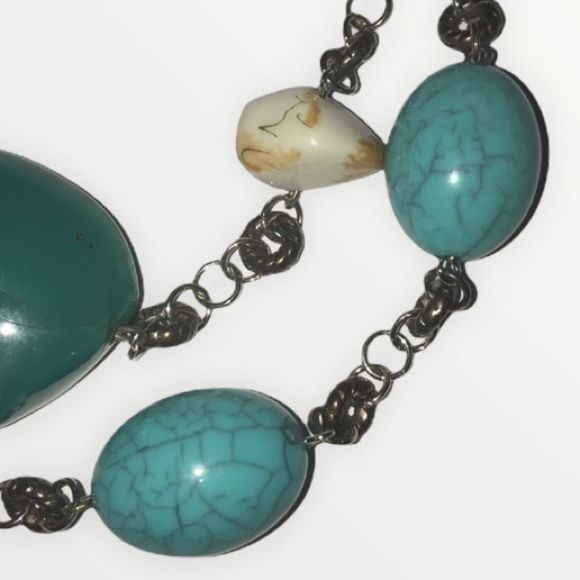 💫4/30 Vintage Multicolour Faux Stone Statement Necklace - Picture 4 of 6